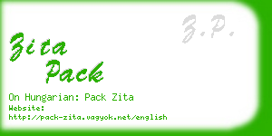 zita pack business card